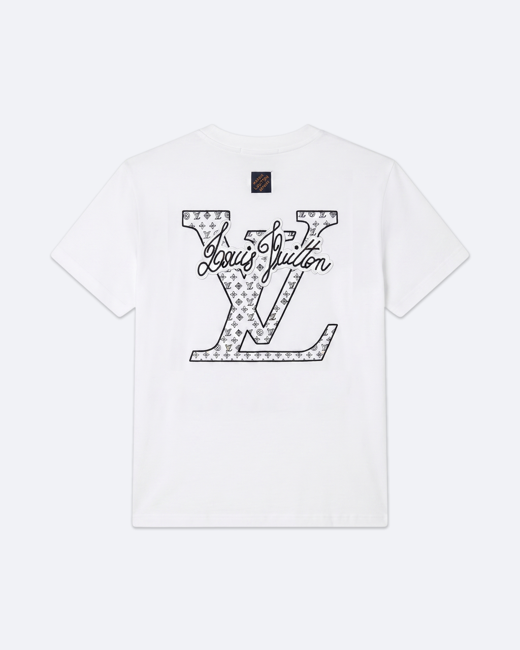 LVTN - Cursive Monogram Embroidery T-Shirt - White