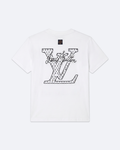 LVTN - Cursive Monogram Embroidery T-Shirt - White