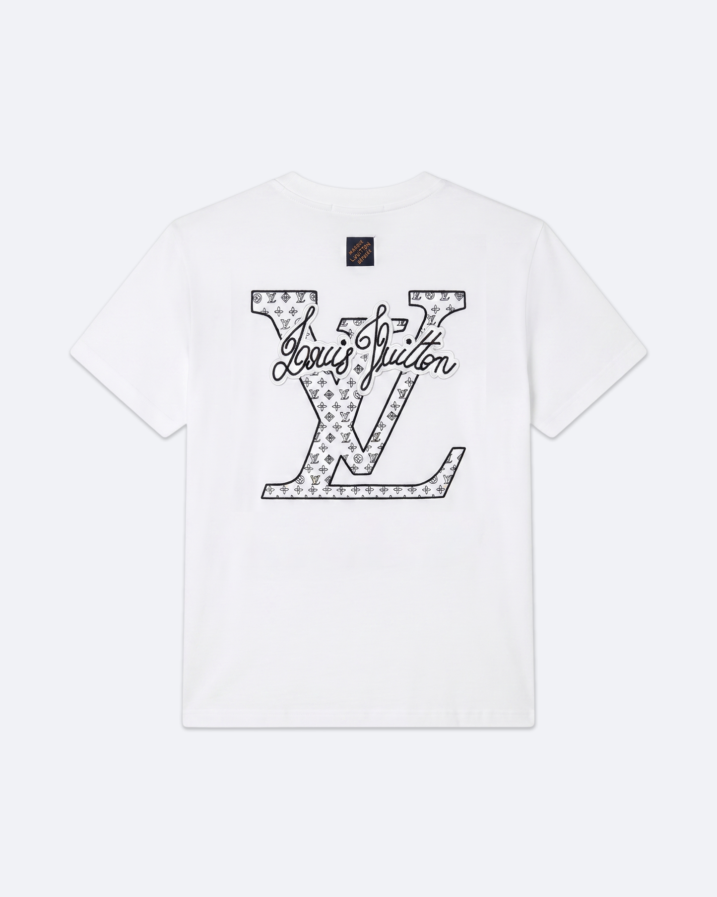 LVTN - Cursive Monogram Embroidery T-Shirt - White