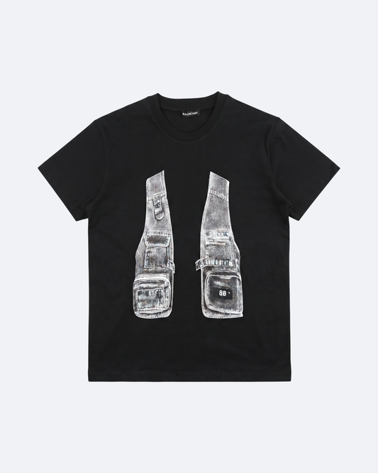 Balenciaga - Denim Vest T-Shirt - Black