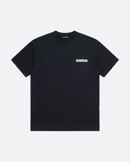 Balenciaga - Brush Tape Distressed T-Shirt - Dark Gray