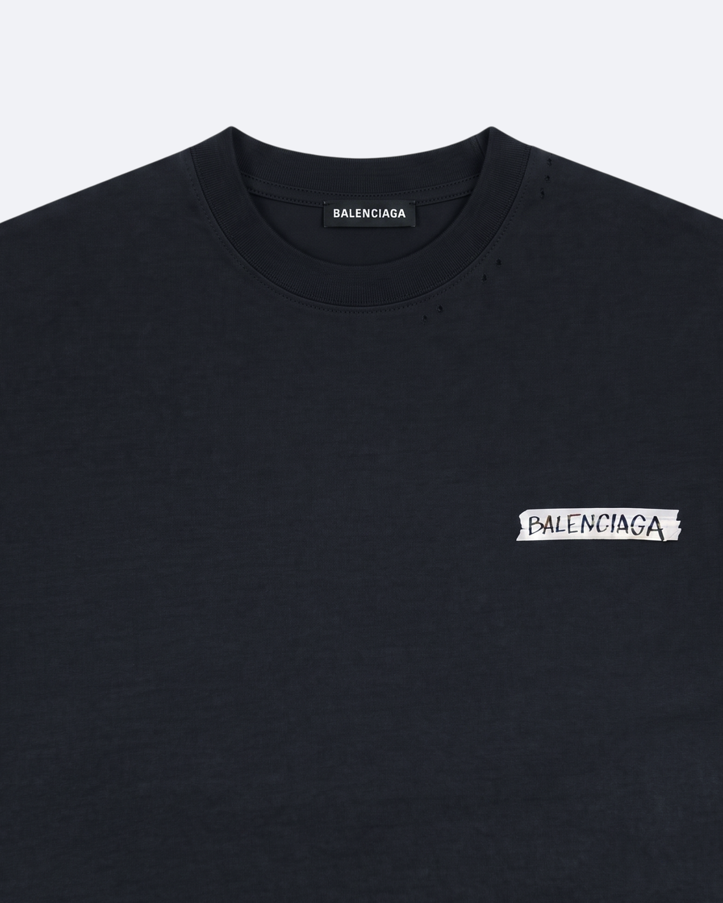 Balenciaga - Brush Tape Distressed T-Shirt - Dark Gray