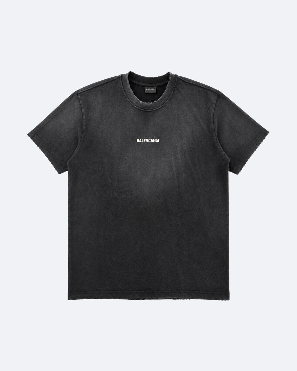 Balenciaga - Classic Logo Distressed T-Shirt - Dark Gray