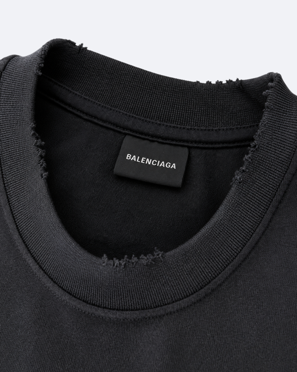 Balenciaga - Classic Logo Distressed T-Shirt - Dark Gray