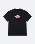 Balenciaga - Pink Brush Logo T-Shirt - Black