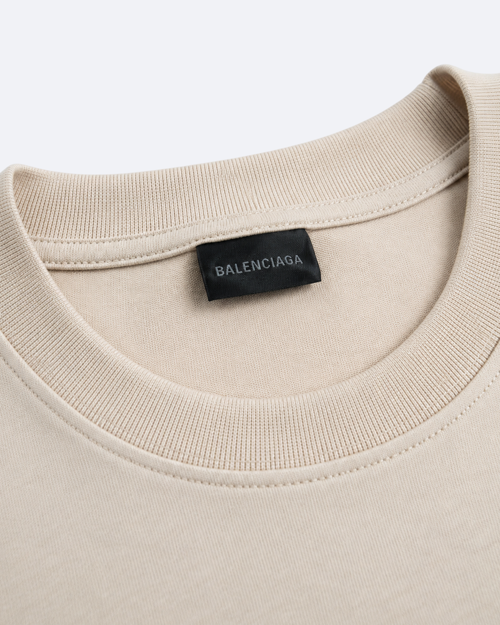 Balenciaga - Yellow Tape Logo T-Shirt - Beige