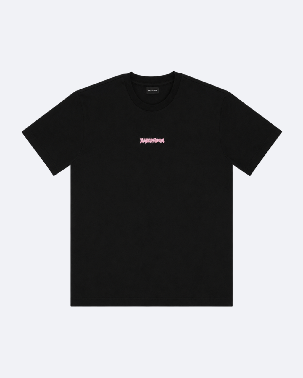 Balenciaga - Sticky Pink Logo Distressed T-Shirt - Black