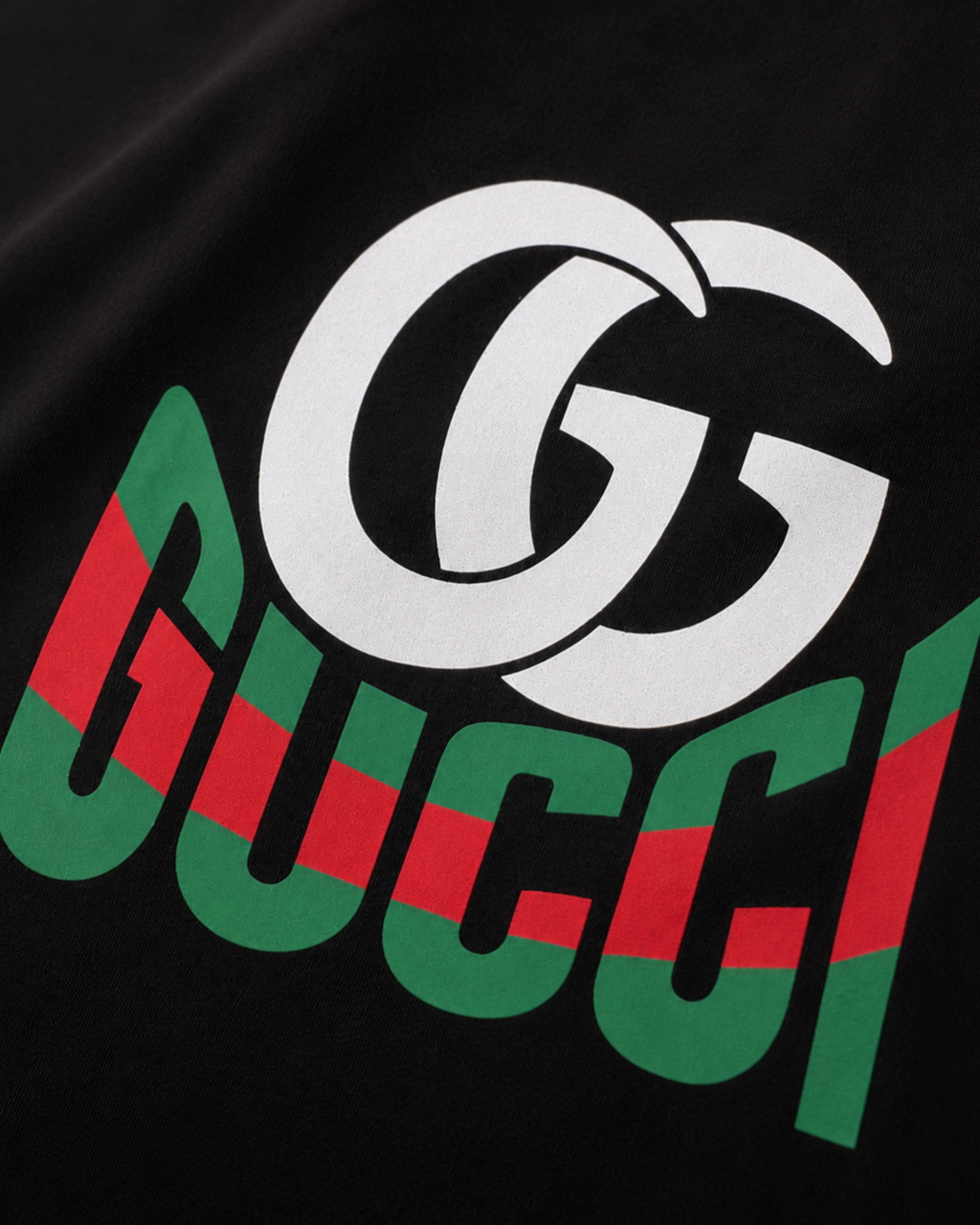 GC - Monogram Stripe Print T-Shirt - Black