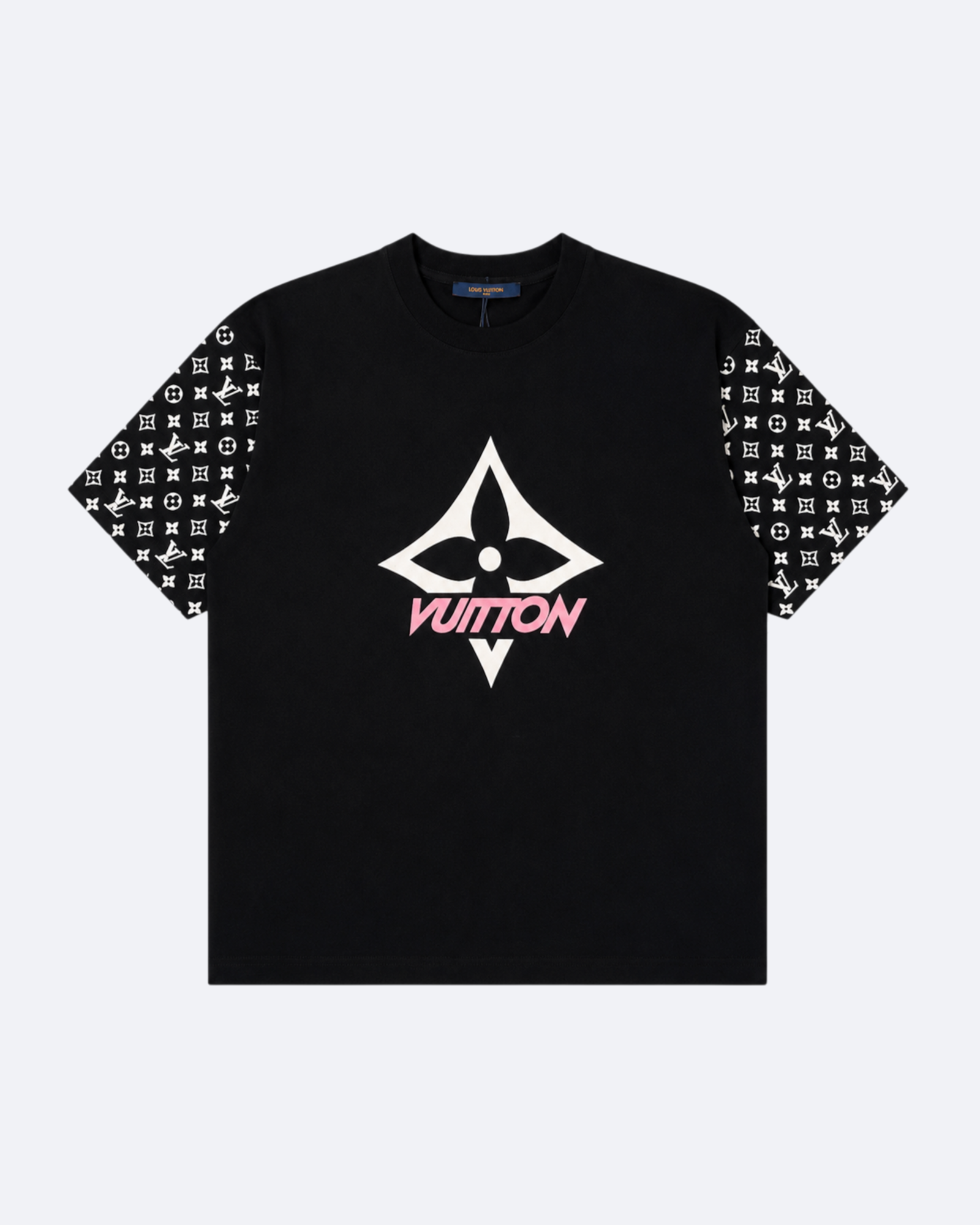 LVTN - Star Pattern Sleeve T-Shirt - Black