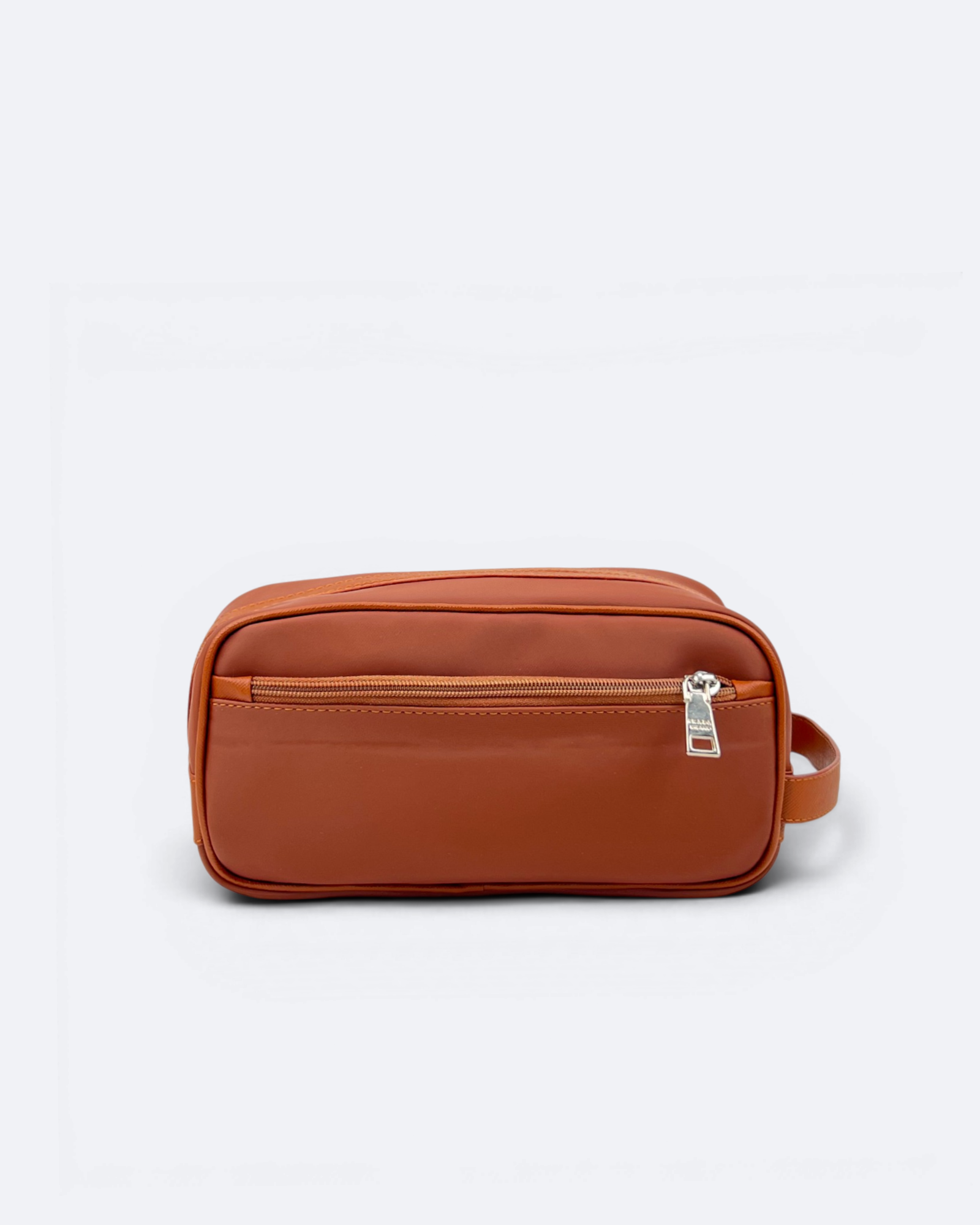 Prada - Logo Plate Hand Pouch Bag - Brown