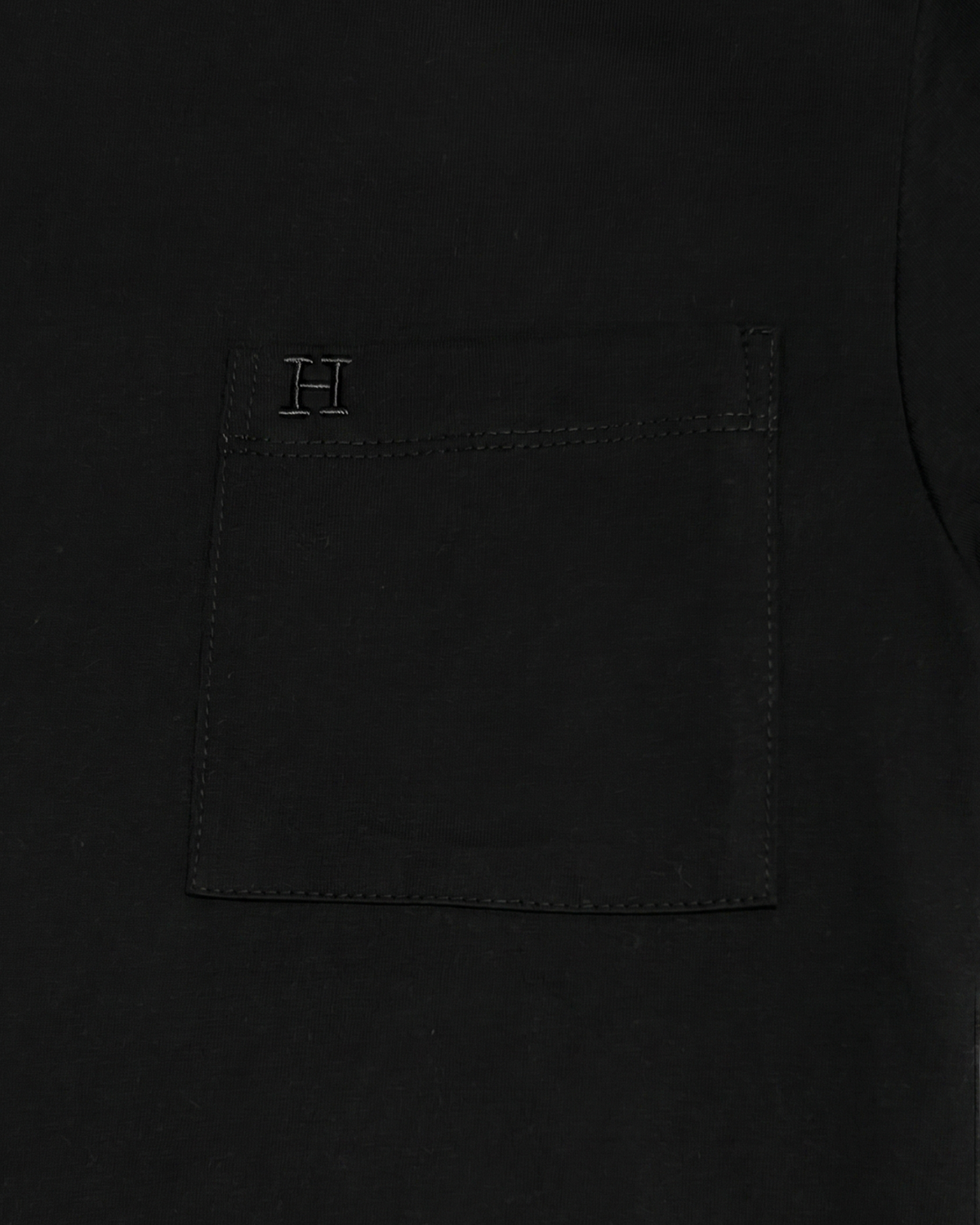 Hermes - Contrast Neckband Pocket T-Shirt - Black