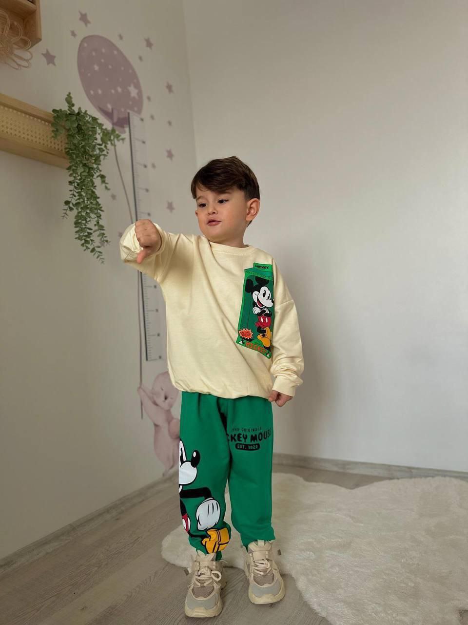 Mickey - Set For Boy - Green/Cream