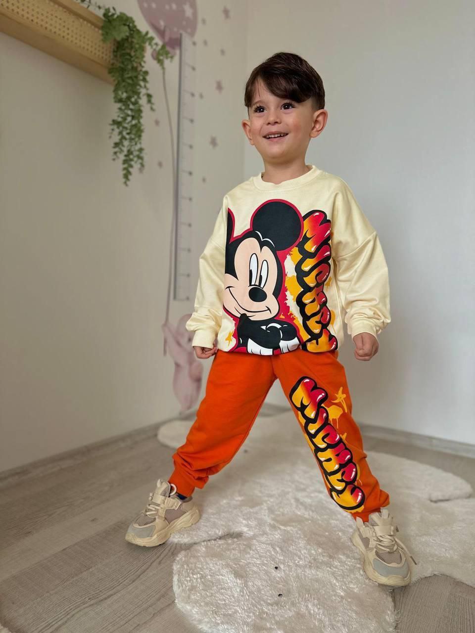 Mickey - Set For Boy - Orange/Cream