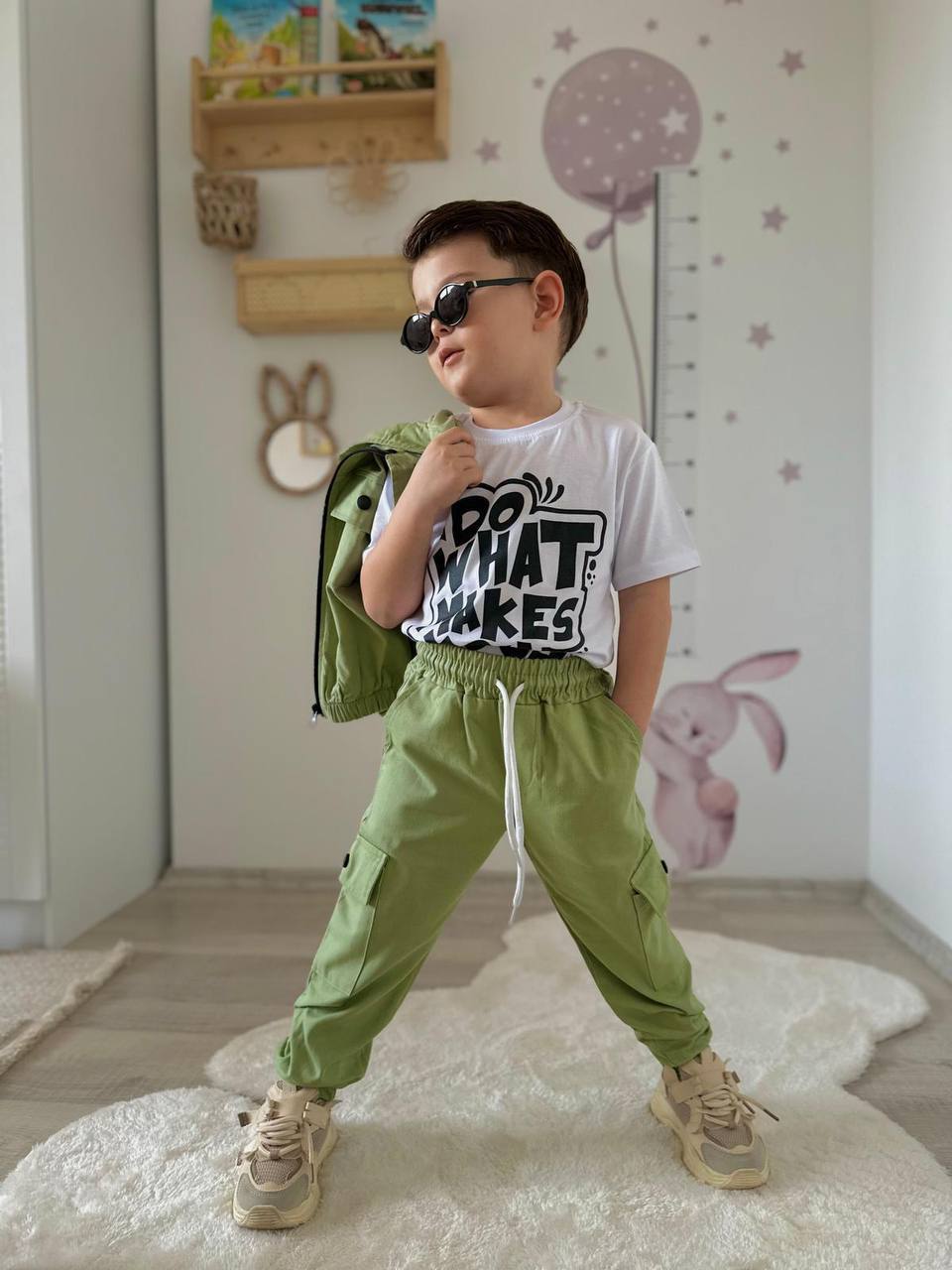 Happy - Cargo Set For Boy - Green
